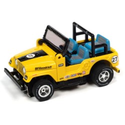 1/64 1979 JEEP CJ-7 NO.27 YELLOW ELECTRIC SLOT CAR AWSC380A-3