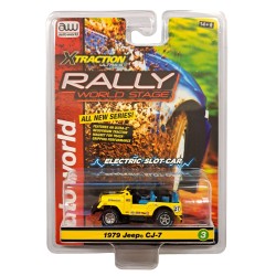 1/64 1979 JEEP CJ-7 NO.27 YELLOW ELECTRIC SLOT CAR AWSC380A-3