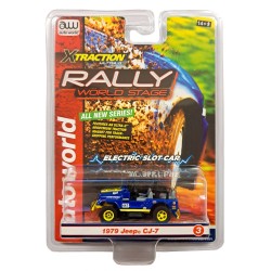 1/64 1979 JEEP CJ-7 NO.441 BLUE FIRESTONE ELECTRIC SLOT CAR AWSC380B-3