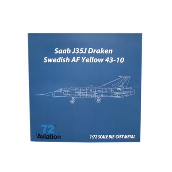 1/72 SAAB J35J DRAKEN SWEDISH AF YELLOW 43-10
