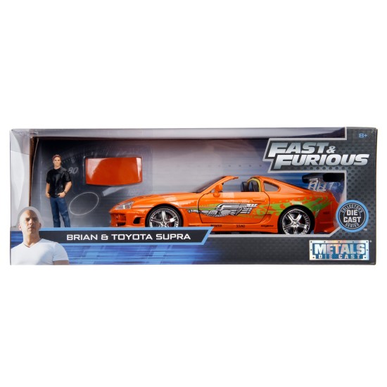 1/24 TOYOTA SUPRA FAST AND FURIOUS WITH BRIAN O CONNER FIGURE