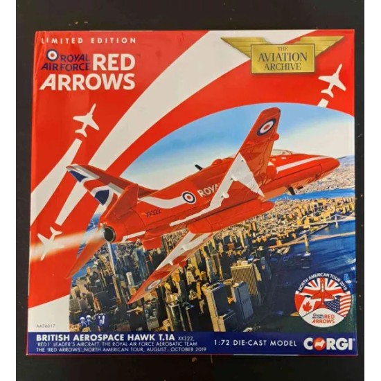 CORGI 1/72 RED ARROWS HAWK U.S. TOUR 2019 SCHEME AA36017 - BOX DAMAGE