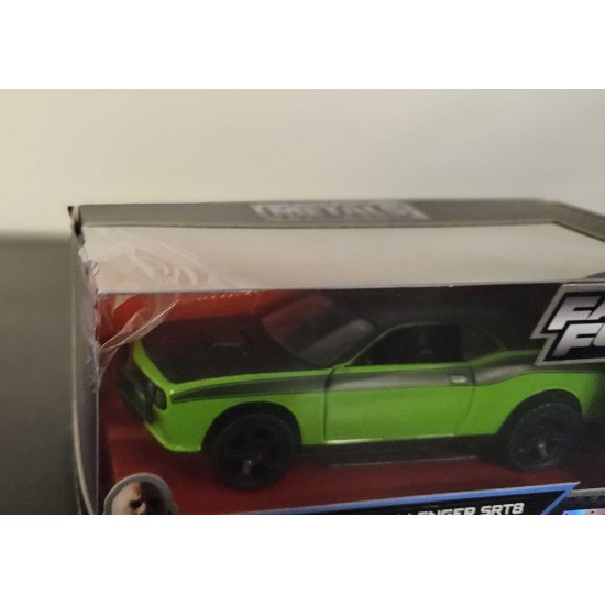 JADA 1/32 2008 DODGE CHALLENGER OFF ROAD GREEN FAST AND FURIOUS 97140 BOX DAMAGE JADA 1/32 2008 DODGE CHALLENGER OFF ROAD GREEN FAST AND FURIOUS 97140 BOX DAMAGE
