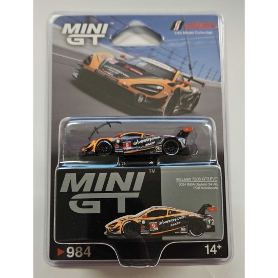 MINI GT 1/64 MCLAREN 720S GT3 EVO PFAFF MOTORSPORTS 2024 LHD BLISTER - DAMAGED