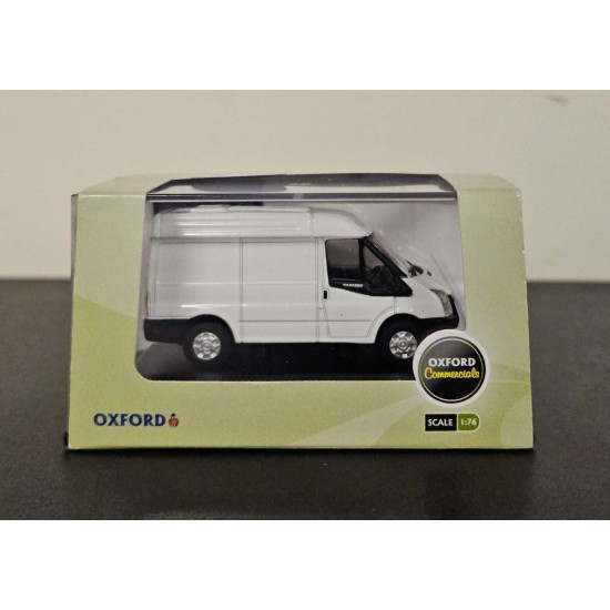 OXFORD 1/76 FROZEN WHITE NEW FORD TRANSIT VAN M.ROOF 76FT001 - CRACKED CASE