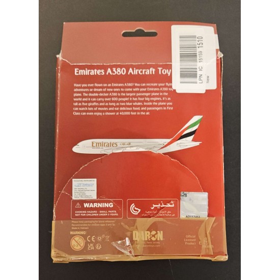 DARON EMIRATES A380 DIECAST TOY MODEL RT9904 - BOX DAMAGE