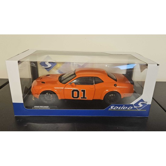 SOLIDO 1/18 DODGE CHALLENGER R/T SCAT PACK WIDEBODY ORANGE 2023 S1805713 DAMAGED