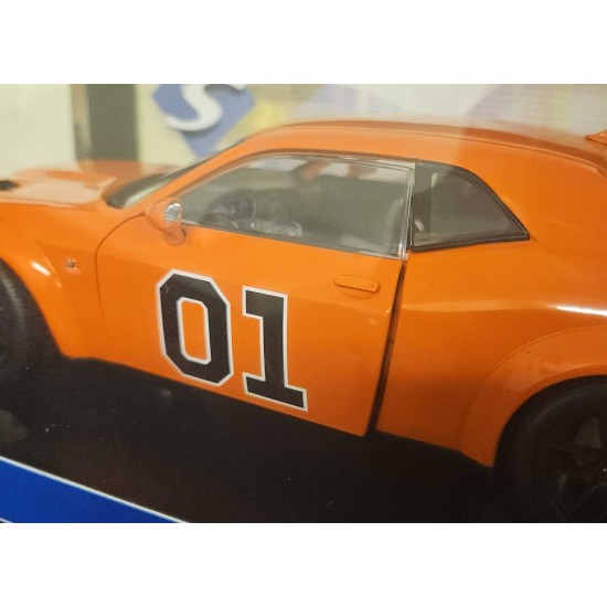 SOLIDO 1/18 DODGE CHALLENGER R/T SCAT PACK WIDEBODY ORANGE 2023 S1805713 DAMAGED