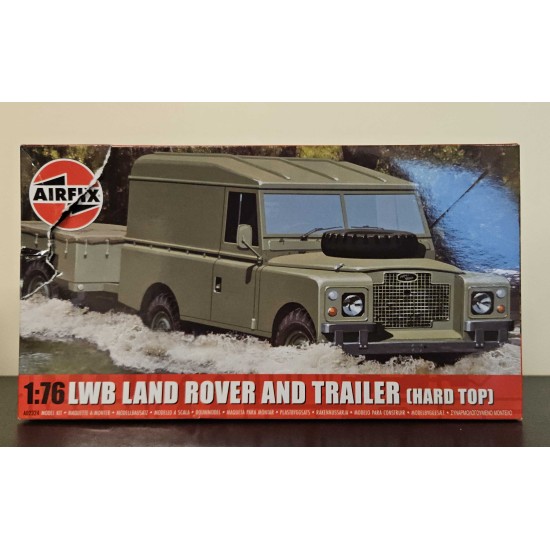AIRFIX 1/76 LWB LAND ROVER (HARD TOP) TRAILER (PLASTIC KIT) A02324