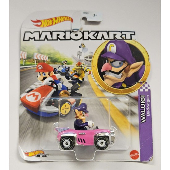 HOT WHEELS MARIO KART CHARACTER CARS WALUIGI BADWAGON GJH54 - TORN