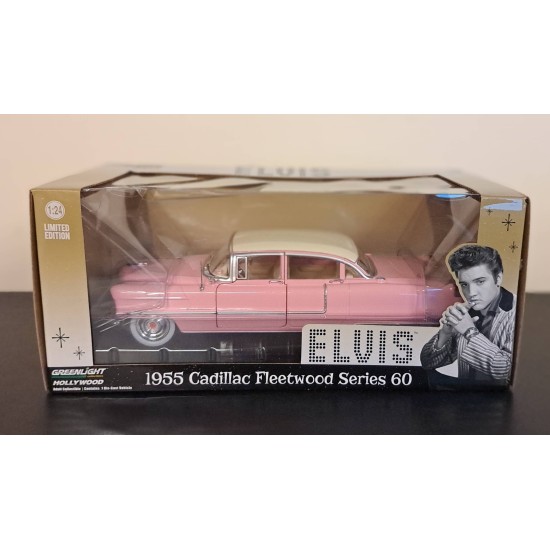 GREENLIGHT 1/24 1955 CADILLAC FLEETWOOD PINK ELVIS PRESLEY 84092 - BOX DAMAGE GREENLIGHT 1/24 1955 CADILLAC FLEETWOOD PINK ELVIS PRESLEY 84092 - BOX DAMAGE