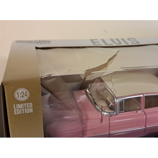 GREENLIGHT 1/24 1955 CADILLAC FLEETWOOD PINK ELVIS PRESLEY 84092 - BOX DAMAGE GREENLIGHT 1/24 1955 CADILLAC FLEETWOOD PINK ELVIS PRESLEY 84092 - BOX DAMAGE