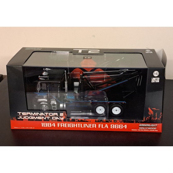 GREENLIGHT 1/43 TERMINATOR 2 1984 FREIGHTLINER FLA 9664 86627- BOX TORN GREENLIGHT 1/43 TERMINATOR 2 1984 FREIGHTLINER FLA 9664 86627- BOX TORN