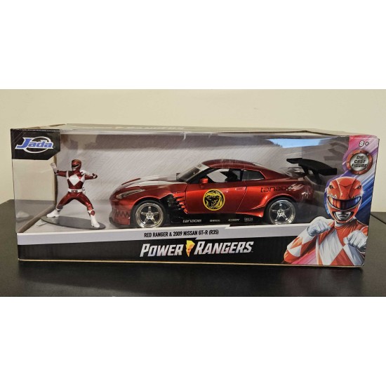 JADA 1/24 2009 NISSAN GT-R AND RED POWER RANGER 31908 - BOX WINDOW CREASED JADA 1/24 2009 NISSAN GT-R AND RED POWER RANGER 31908 - BOX WINDOW CREASED