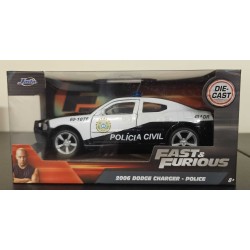 JADA 1/32 FAST AND FURIOUS 2006 DODGE CHARGER POLICE CAR 33666 - POOR PAINT JOB