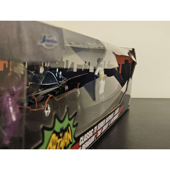 JADA 1/24 1966 BATMAN BATMOBILE WITH FIGURES DC COMICS 33737 - BOX SPLIT