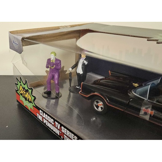 JADA 1/24 1966 BATMAN BATMOBILE WITH FIGURES DC COMICS 33737 - BOX SPLIT