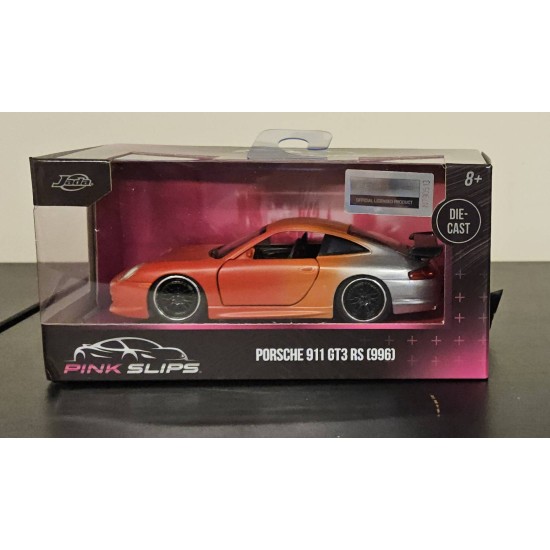 JADA 1/32 PINK SLIPS PORSCHE 911 GT3 RS ORANGE GRADIENT CANDY SILVER 34663 -TORN