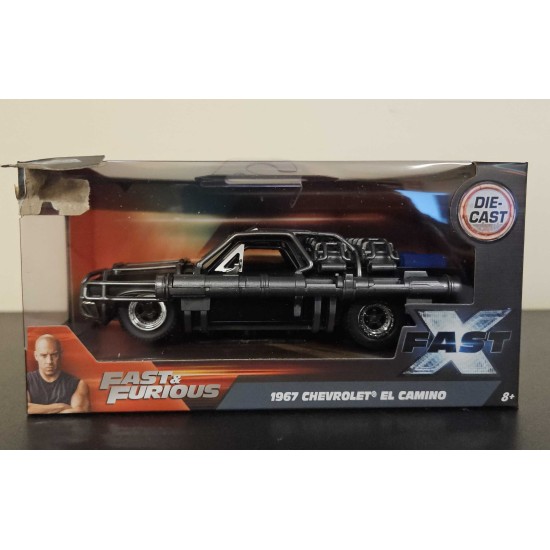 JADA 1/32 FAST AND FURIOUS 1967 CHEVY EL CAMINO WITH CANON 34733 - TORN BOX
