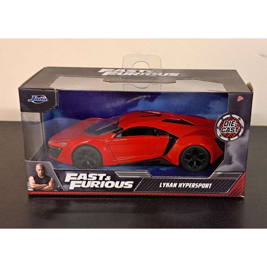 JADA 1/32 2014 LYKAN HYPERSPORT FAST AND FURIOUS 7 RED 97386 - TORN BOX JADA 1/32 2014 LYKAN HYPERSPORT FAST AND FURIOUS 7 RED 97386 - TORN BOX