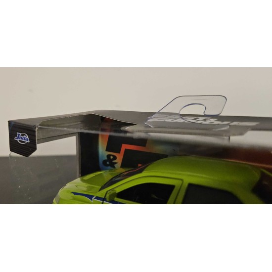 JADA 1/32 MITSUBISHI LANCER EVO VII GREEN FAST AND FURIOUS 99789 - BOX DAMAGE