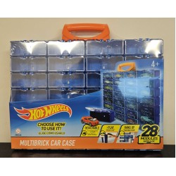 HOT WHEELS MULTIBRICK CAR CASE 28 MODULES (CARS NOT INCLUDED) HWCC8C - SCRATCHED