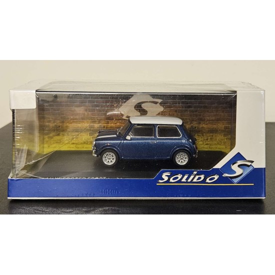 SOLIDO 1/43 MINI COOPER S BLUE 1994 4316602 - CRACKED CASE SOLIDO 1/43 MINI COOPER S BLUE 1994 4316602 - CRACKED CASE