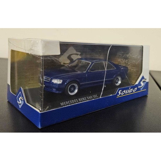 SOLIDO 1/43 MERCEDES BENZ 560 SEC AMG WIDEBODY BLUE 1990 S4310907 - CRACKED SOLIDO 1/43 MERCEDES BENZ 560 SEC AMG WIDEBODY BLUE 1990 S4310907 - CRACKED
