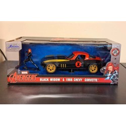 JADA 1/24 1966 CHEVROLET CORVETTE WITH BLACK WIDOW FIGURE 31749 - TORN BOX