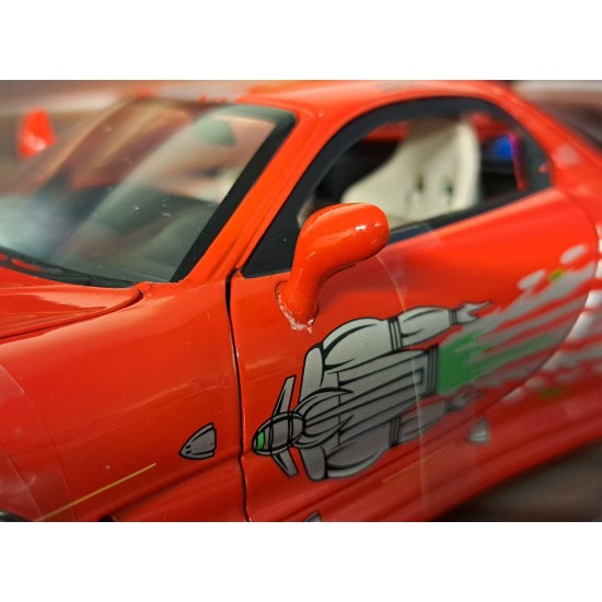 JADA 1/24 1995 DOM'S MAZDA RX-7 FAST AND FURIOUS 98338 - DAMAGED MIRRORS JADA 1/24 1995 DOM'S MAZDA RX-7 FAST AND FURIOUS 98338 - DAMAGED MIRRORS