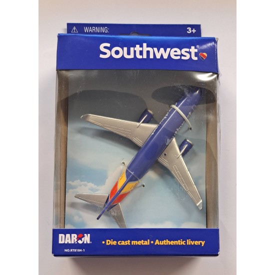 DARON SOUTHWEST AIRLINES DIECAST PLANE RT8184-1 - BOX DAMAGE