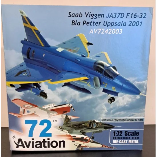 AVIATION 72 1/72 SAAB VIGGEN F16-32 JA37D BLUE PETER UPPSALA - DAMAGED BOX