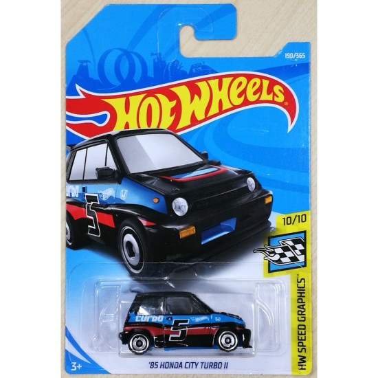 HOT WHEELS HW SPEED GRAPHICS 10/10 '85 HONDA CITY TURBO II 190/365 FJY43