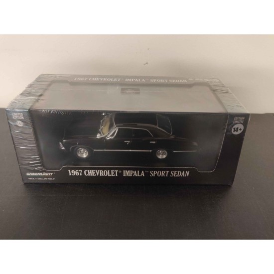 1/43 1967 CHEVROLET IMPALA SPORT SEDAN TUXEDO BLACK BOX CRACKED