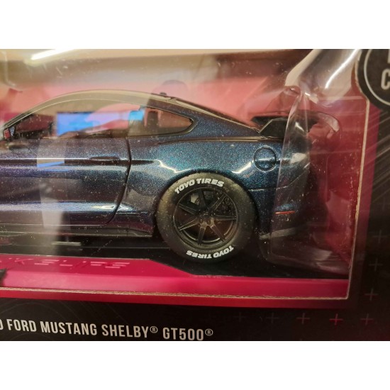 1/24 PINK SLIPS 2020 MUSTANG SHELBY GT500 - BLUE PURPLE 34894 DAMAGED MODEL