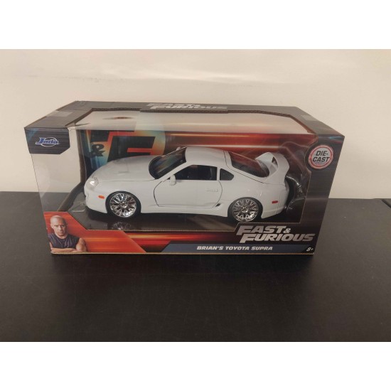 JADA 1/24 BRIAN'S TOYOTA SUPRA WHITE FAST AND FURIOUS 97375 DENTED BOX