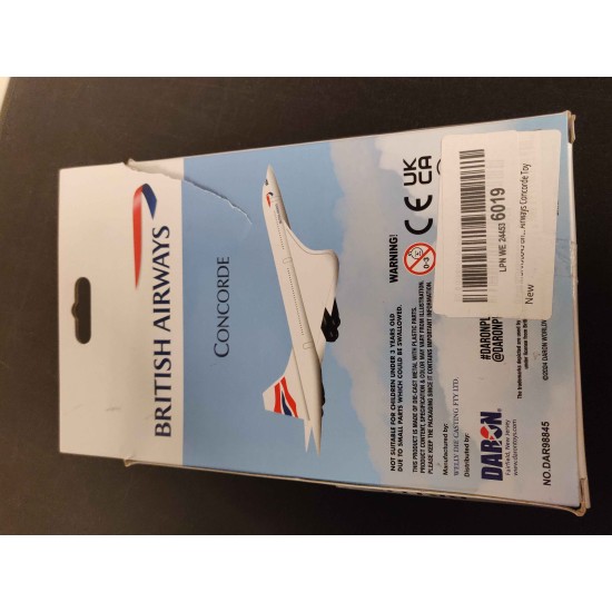 DARON BRITISH AIRWAYS CONCORDE TOY DIECAST AIRLINER DAR98845 - BOX DAMAGE