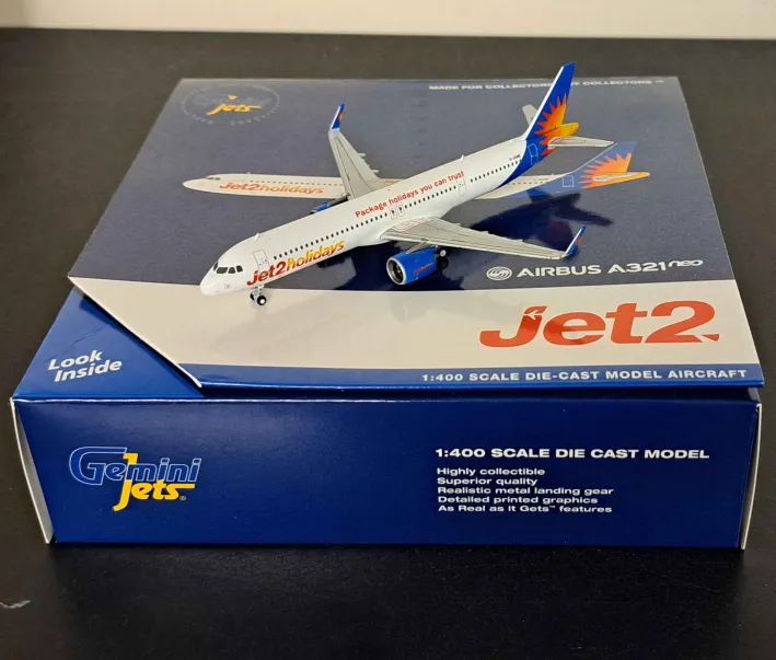 コレクション Gemini Jets ADULT COLLECTIBLE MODEL AA B GEMINI JETS 1/400 JET2.HOLIDAYS A321 NEO G-SUNB GJEXS2237 - TORN BOX