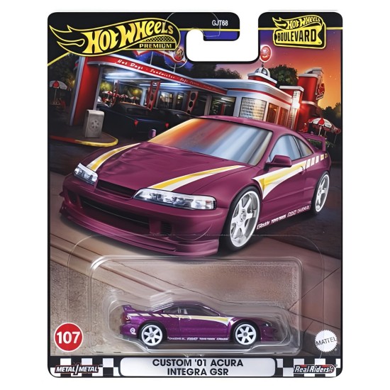 HOT WHEELS BOULEVARD CUSTOM '01 ACURA INTEGRA GSR PURPLE #107 HRT77