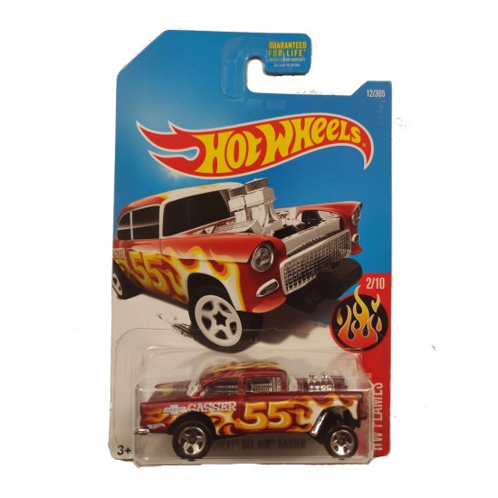 HOT WHEELS DTX80 HW FLAMES 55 CHEVY BEL AIR GASSER 2/10 12/365