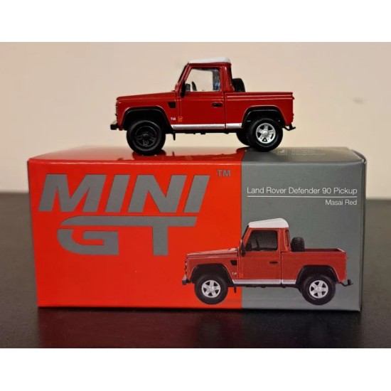 MINI GT 1/64 LAND ROVER DEFENDER 90 PICKUP MASAI RED (RHD) MGT00323-R - DEFECT