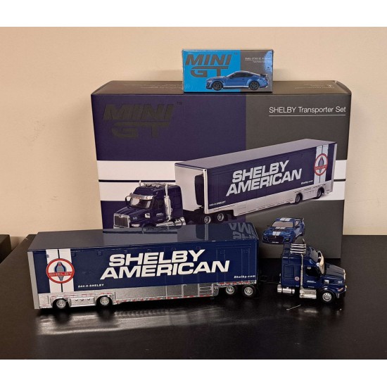 MINI GT 1/64 SHELBY GT500 SE WIDEBODY WESTERN STAR 49X TRANSPORTER -PAINT DAMAGE