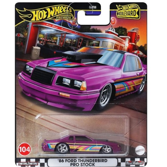 HOT WHEELS BOULEVARD '86 FORD THUNDERBIRD PRO STOCK PURPLE #104 HRT72