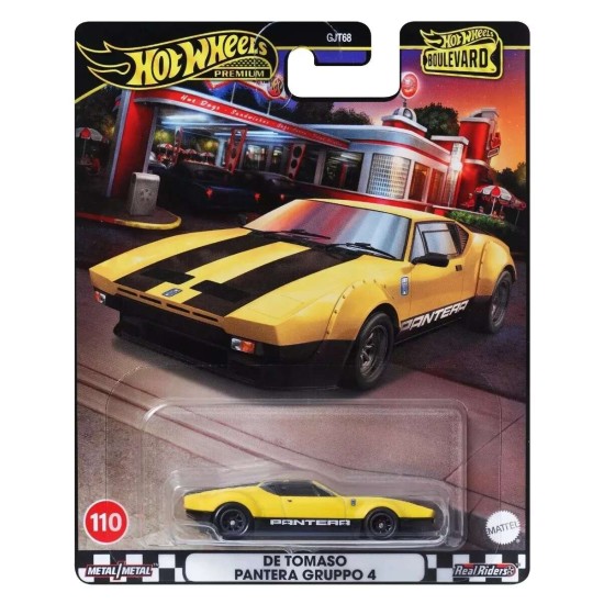 HOT WHEELS BOULEVARD DE TOMASO PANTERA GRUPPO 4 YELLOW/BLACK #110 HRT75