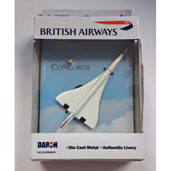 DARON BRITISH AIRWAYS CONCORDE TOY DIECAST AIRLINER DAR98845 - BROKEN WHEEL