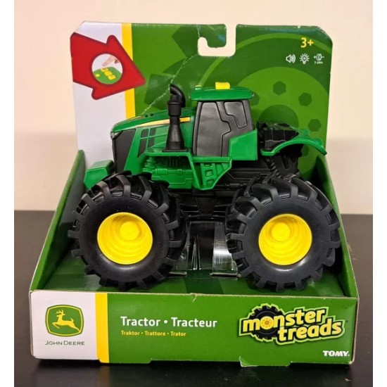 BRITAINS 6 INCH LIGHTS AND SOUNDS TRACTOR MONSTER TREADS 46656 - CREASED BOX