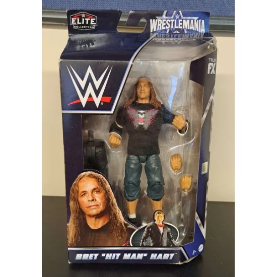 WWE ELITE COLLECTION WRESTLEMANIA BRET HIT MAN HART FIGURE HDD86 - TORN BOX