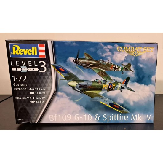 REVELL 1/72 COMBAT SET BF109G-10 AND SPITFIRE (PLASTIC KIT) 03710 - CREASED BOX
