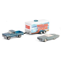 1/64 THELMA AND LOUISE 1966 FORD THUNDERBIRD CONVERTIBLE WITH 1967 FORD F-250 1/64 THELMA AND LOUISE 1966 FORD THUNDERBIRD CONVERTIBLE WITH 1967 FORD F-250