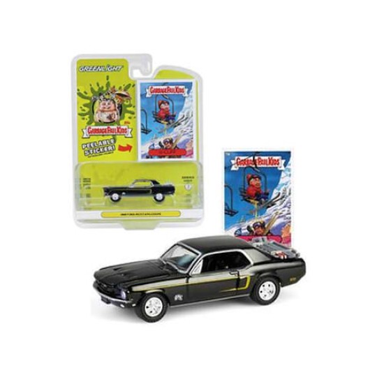 1/64 GARBAGE PAIL KIDS SKI CLIFF 1968 FORD MUSTANG COUPE W/ MOUNTED SKI RACK